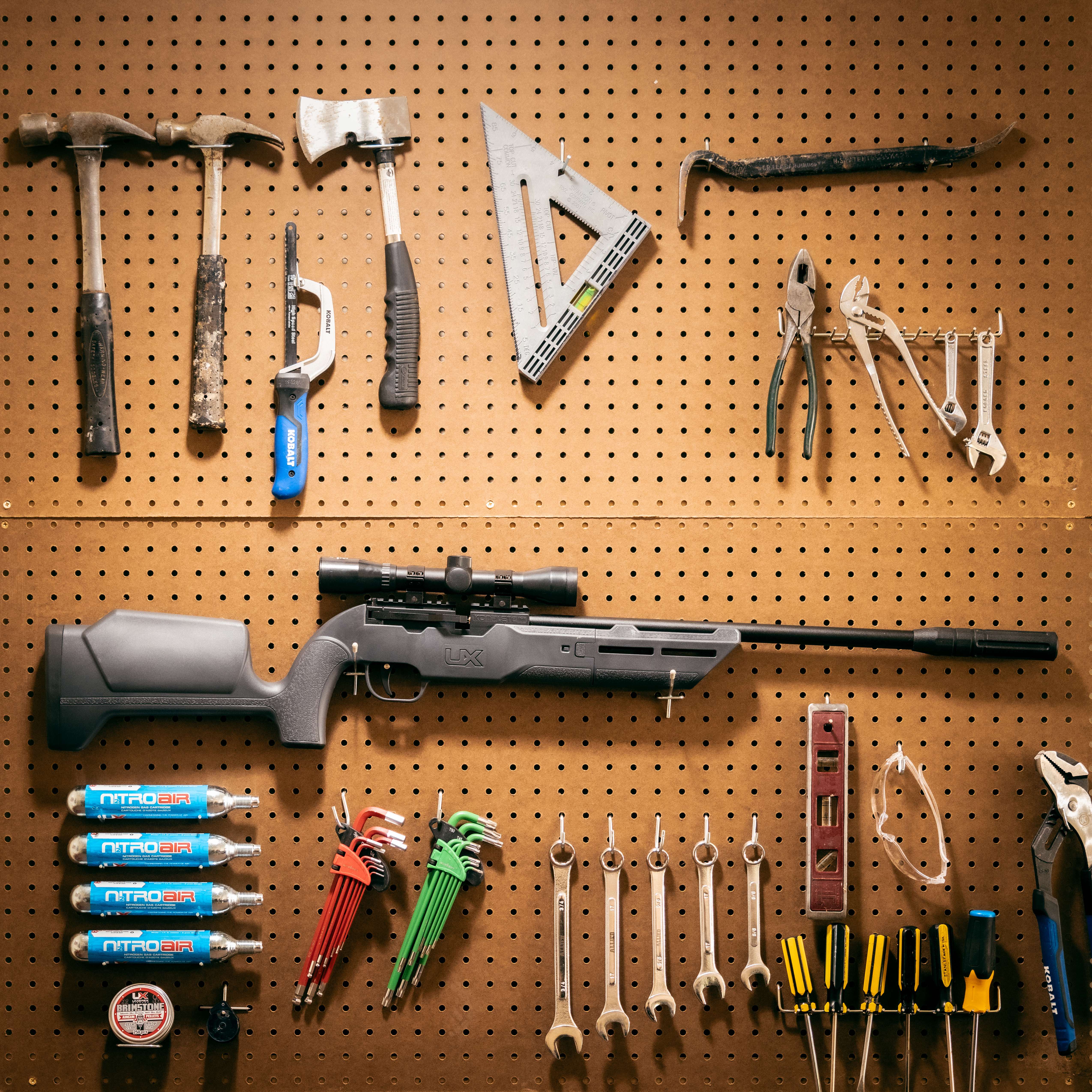 Umarex Komplete NCR Rifle on a peg board